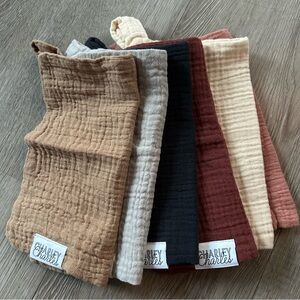 Baby Bib Set - Neutral Multi-Color Muslin Bibs